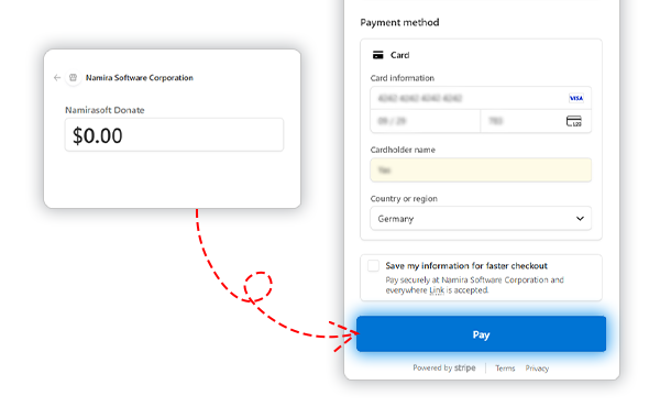 Choose your amount and pay