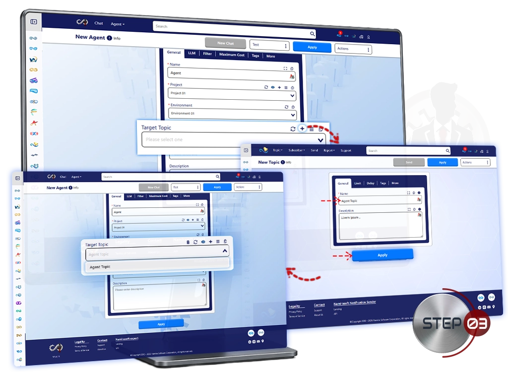 Step 3: Create and Select Notification Topic